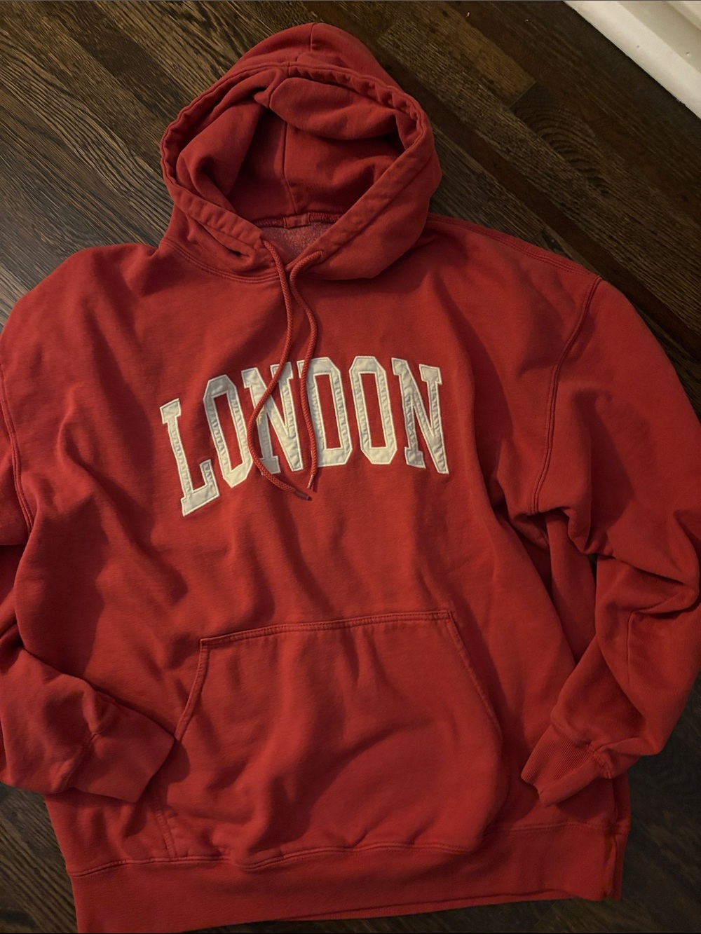 Brandy Melville Red London Pullover Hoodie
